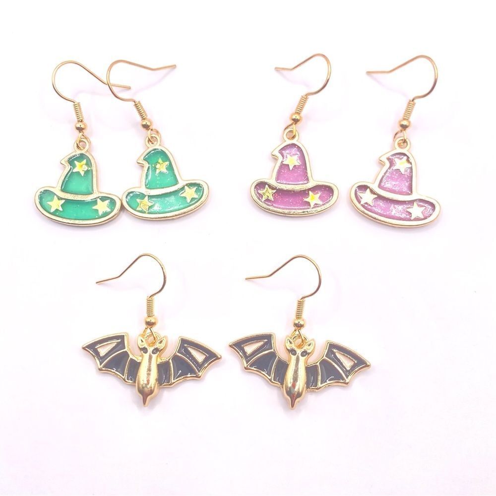 Set of 3 Halloween themed hook earrings